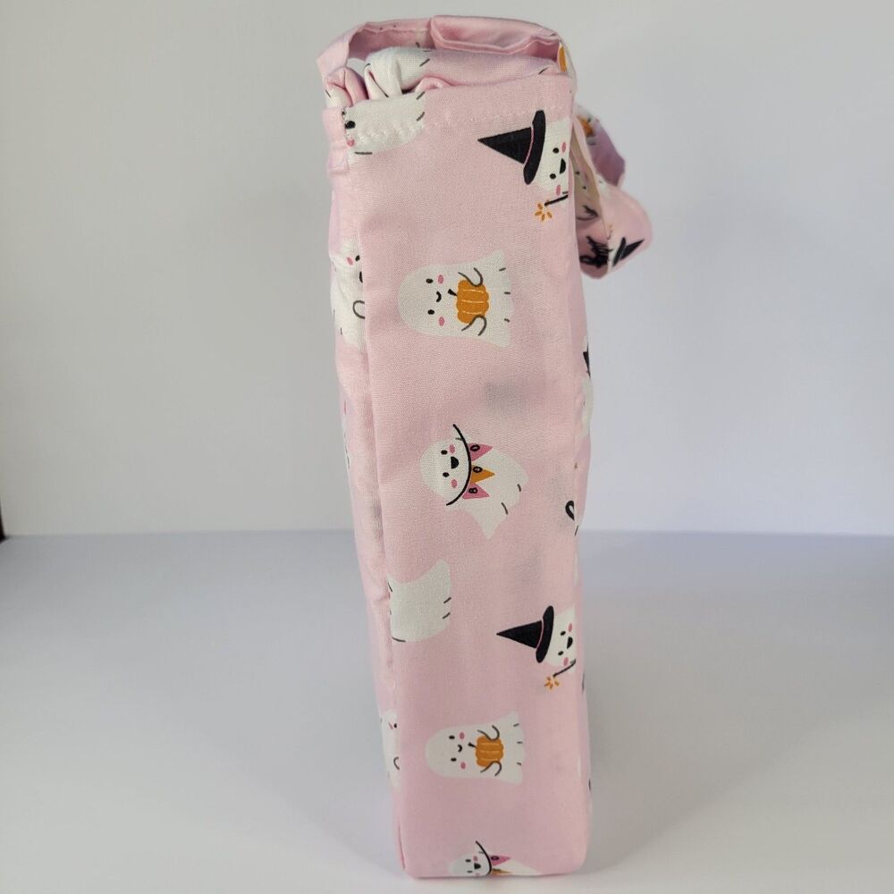 Halloween Pink White Cute Ghosts Boos & Bones TWIN 4pc Sheets Set Girls Bedding - Picture 9 of 11